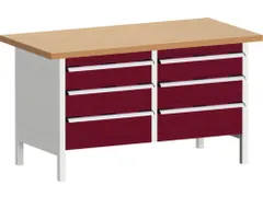 werkbank met opbergruimte,HxBxD 840x1500x750mm,beukenblad