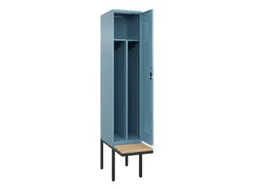 locker met bank,voor scheiding van kleding,HxBxD 2120x400x815mm,1vak