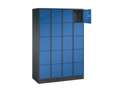 lockerkast,HxBxD 1950x1220x500mm,4x5vakken,cil.-slot,sokkel