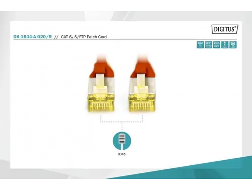 CAT 6A S-FTP patchkabel Cu LSZH AWG 26/7 Lengte 2m Rood