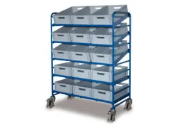 Etagewagen 250kg 15 Eurobakken 1695x1350x665mm 5 Etages Open Frame