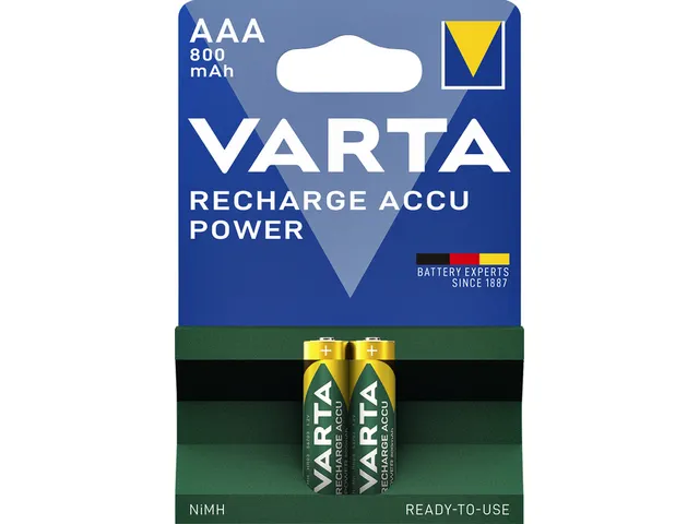 Batterij oplaadbaar Varta 2xAAA 800mAh ready2use