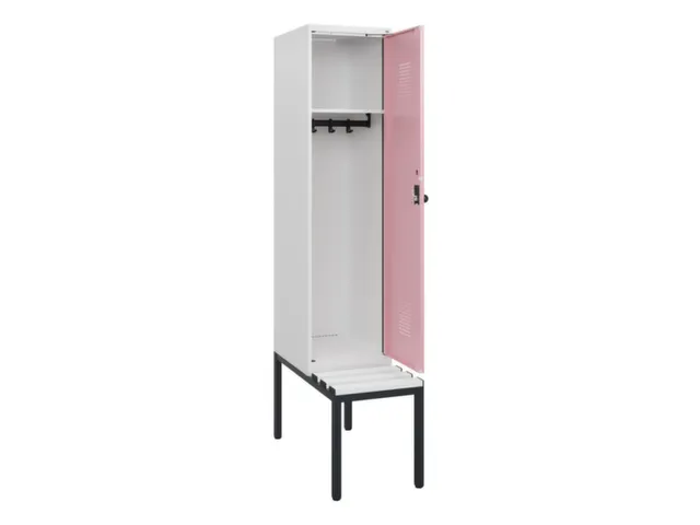 locker met bank,HxBxD 1950x400x815mm,1vak,vak B 400mm,draaigrendel