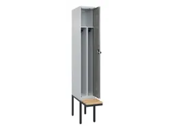 locker met bank,voor scheiding van kleding,HxBxD 2120x300x815mm,1vak