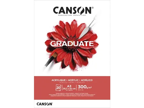 Schilderpapier Canson Graduate Oil & Acrylic 20vel 290gr A3 natuurlijk