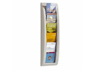 wandfolderhouder HxBxD 650x180x95mm v. 5xDIN lang transparant wit - 1