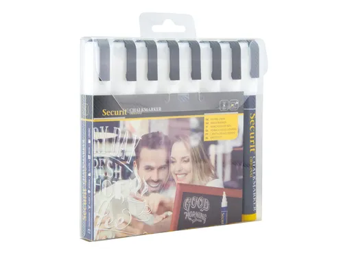 Krijtstift Securit SMA-510 Schuin 2-6mm Wit 8 Stuks