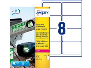 Etiket Avery L4715-20 99.1x67.7mm wit 160stuks - 1