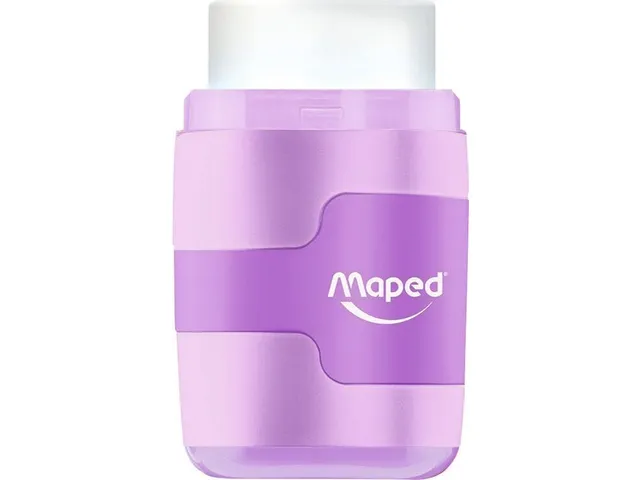 Puntenslijper Maped Connect 2-gaats met gum display à 20 stuks pastel