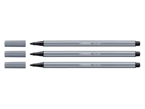 Viltstift STABILO Pen 68/96 medium donkergrijs