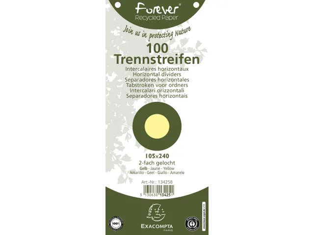 FOREVER Tabbladen Met Perforatie, Gerecycled Karton 180g, Geel