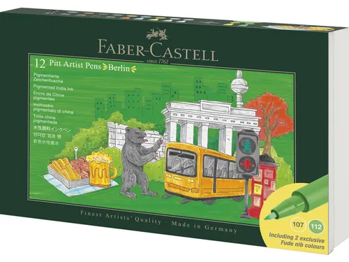 Tekenstift Faber-Castell Pitt Artist Pen Brush set 12 stuks Berlijn