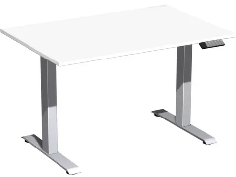Elektrisch ihv bureau,HxBxD 630-1280x1200x800mm,blad wit