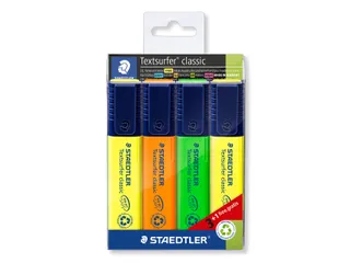 Markeerstift Staedtler 364 Textsurfer assorti 3 stuks + 1 geel gratis - 1