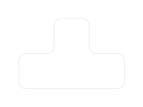 plaksymbool,T-vorm,markering HxB 100x150mm,polycarbonaat,wit