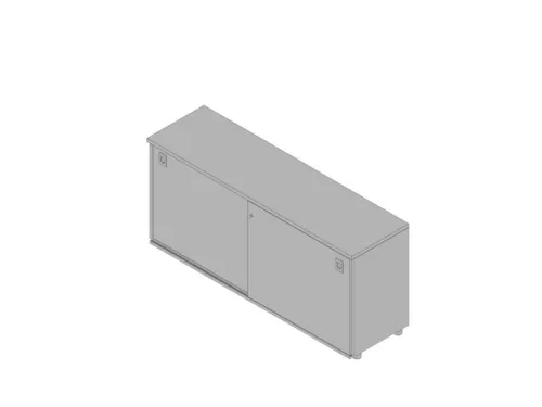 kantoor-schuifdeurkast HxBxD 730x1600x450mm hout grijs aluminium 2 OH