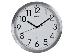Wandklok MAUL Move RC Ø30,5cmx4.5cm aluminium/wit incl.batterij