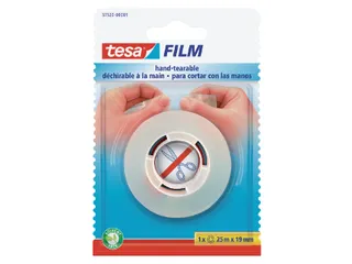 Plakband Tesa film 19mmx25m handinscheurbaar blister - 1