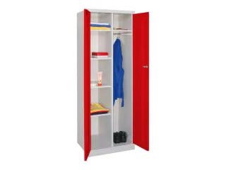 kleding-/wasgoedkast,HxBxD 1800x600x500mm,RAL7035,front RAL3000 - 1