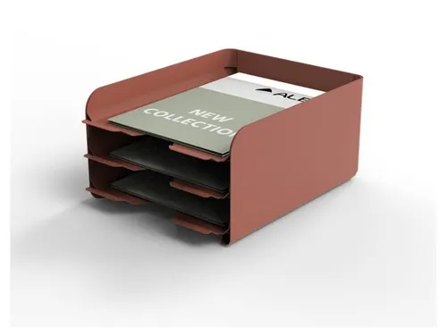 ODBLOC metalen brievenbak 3-delig terracotta