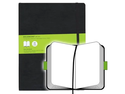 Notitieboek Moleskine XL 190x250mm blanco soft cover zwart