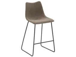 Barkruk mySOLO Sledeframe Zwart met Zitting kunstleder Vintage Modder