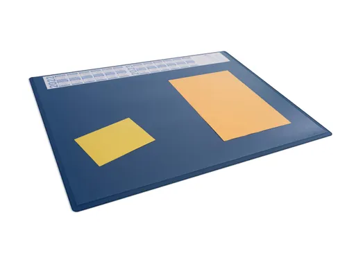 Schrijfonderlegger Blauw 650x500 mm met transparant afdekvel PP