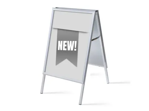 Stoepbord A1 complete set met print "NEW" Grijs