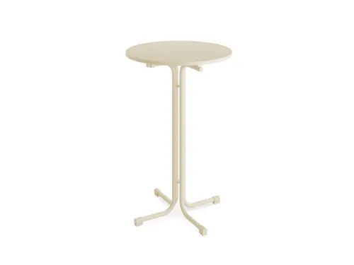 statafel,HxØ 1090x800mm,rond,4voeten zandkleuren,blad MDF