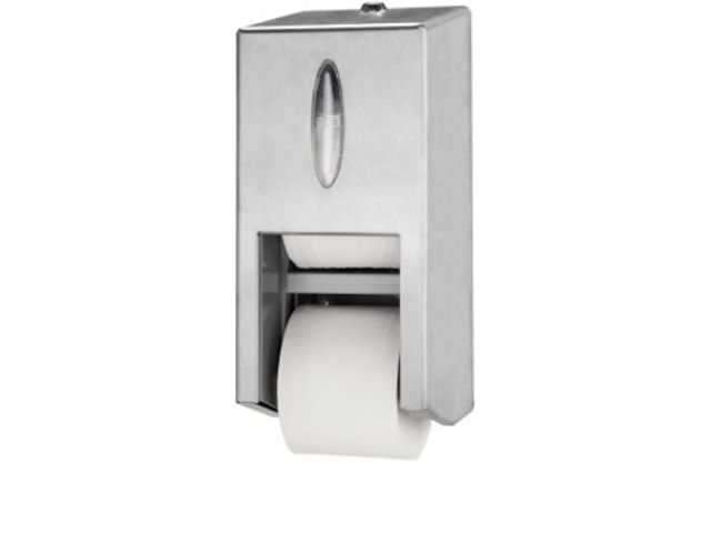 Distributeur papier toilette Tork Twin Mid-size sans mandrin acier ino