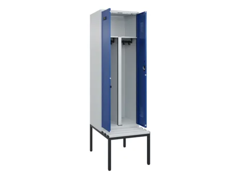 PBM-locker met bank,HxBxD 2120x600x815mm,2vak,vak B 300mm