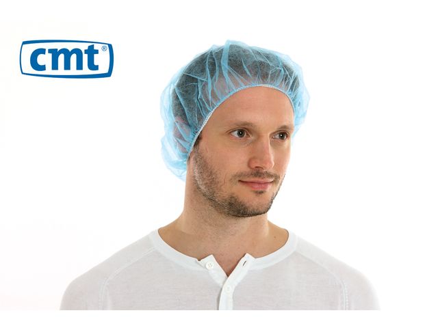 PP non woven haarnet Blauw 58cm bouffant cap 10x100 Stuks | BeschermkledingOnline.nl
