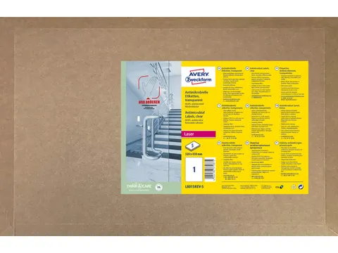 Antimicrobiële etiketten afneembaar transparant 450x320mm