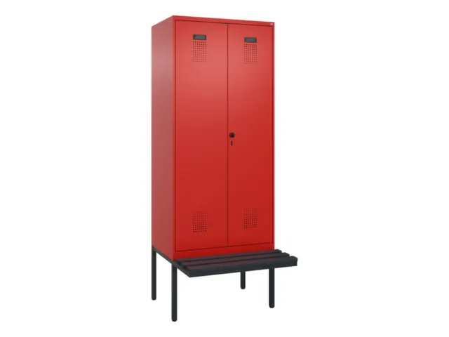 locker met bank,voor scheiding van kleding,HxBxD 2120x800x815mm,2vak