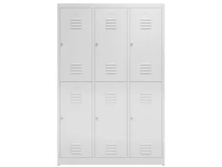 Dubbeldekse garderobekast 1800x1185x500mm 3x2vak 400mm RAL7035 - 2