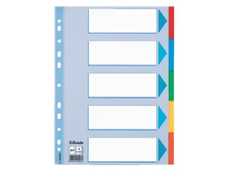 Tabbladen Esselte A4 11-Gaats Karton 5-Delig Met Voorblad Assorti