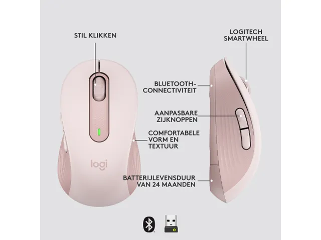 Logitech Signature M650 Muis Maat L Roze