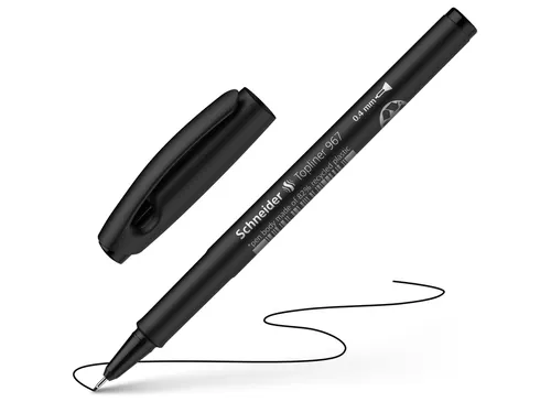 Fineliner Schneider Topliner 967 Zwart 0.4mm