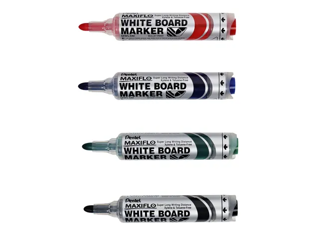 Viltstift Pentel MWL5M Maxiflo whiteboard rood 3mm