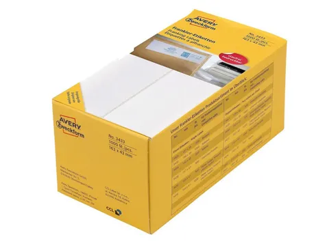 frankeeretiket Zweckform wit 163x43mm 2 etiketten per vel 500 vel