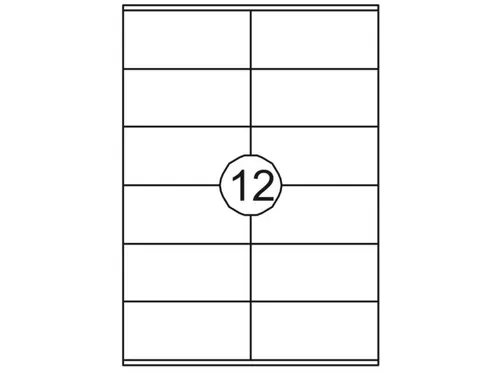 Etiket Rillstab 105x48mm Wit 1200 Stuks