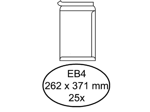 Envelop Hermes Akte Eb4 262x371mm Zelfklevend Wit 25 Stuks