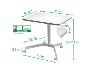Leitz Ergo Zit-Sta bureau Mobiel 80x60cm klein - 5