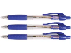 Balpen Quantore Grip drukknop blauw medium Voordeelbundel