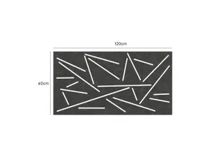 Akoestisch Bureaupaneel met patroon uitsnede 60x120cm Zwart - 3