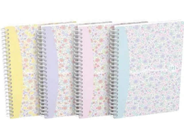 Floral Softcover spiraalschrift A5 gelijnd assorti