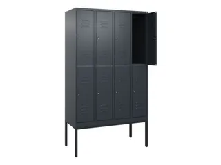 dubbeldekse locker,HxBxD 2120x1200x500mm,4x2vak.,vak B 300mm,cil.-slot - 2