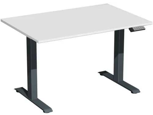 Elektrisch ihv bureau,HxBxD 630-1280x1200x800mm,blad lichtgrijs