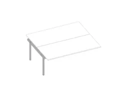 aanbouwtafel,v. benchtafel m. 4-voet,HxBxD 730x1800x1600mm,blad wit