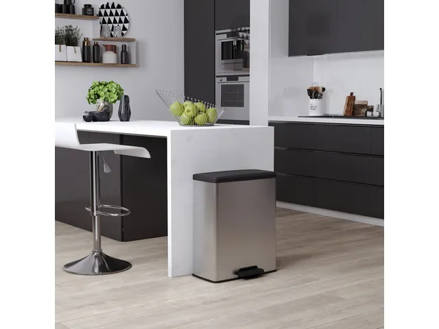 Pedaalemmer Decobin 65 Liter Zilver Zwart